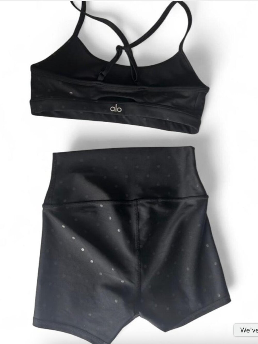 RARE Alo Yoga black polka dot set XS/S - Picture 3 of 5